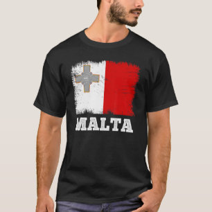 T-shirt Drapeau vintage Malte Pays Drapeau rétro Malte