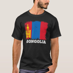 T-shirt Drapeau vintage Mongolie Pays Drapeau rétro Mongol