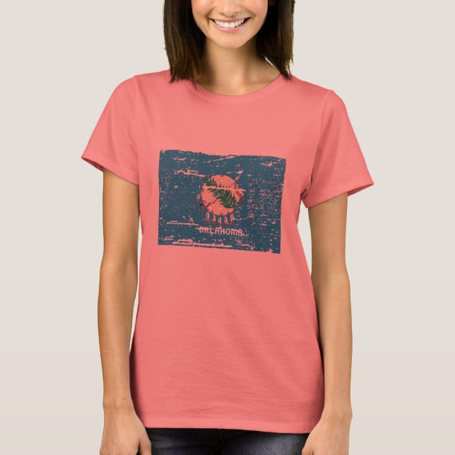 T-shirt Drapeau vintage OKLAHOMA (Devant)