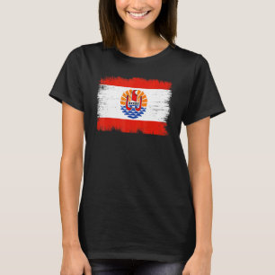 T-shirt Drapeau Vintage Polynésie française Polynésien fra