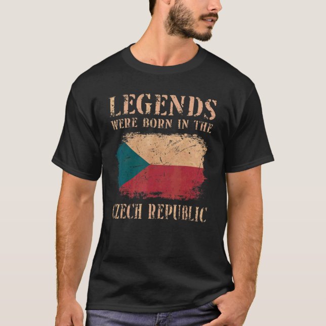 T-shirt Drapeau Vintage République Tchèque (Devant)