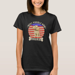 T-shirt Drapeau vintage rétro américain Meilleur caniche m