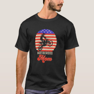 T-shirt Drapeau vintage Retro Usa Fier Motocross Dirt Bike