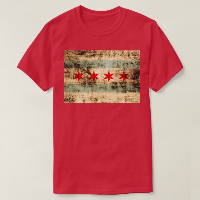 T-shirt Drapeau vintage Rustic Chicago (Design devant)