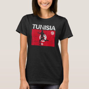T-shirt Drapeau vintage Tunisie Pour Football Player