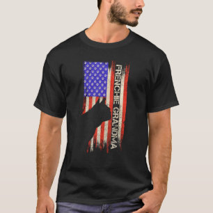 T-shirt Drapeau vintage Usa Chien de taureau Français Gran