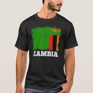 T-shirt Drapeau vintage Zambie Pays Drapeau rétro Zambie