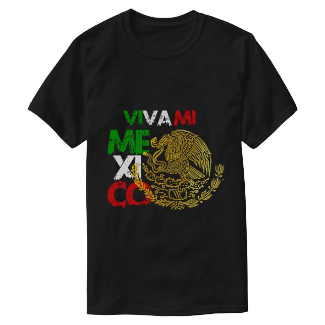 T-shirt Drapeau Viva mi Mexico  (Viva mi Mexico Flag T-Shirt)