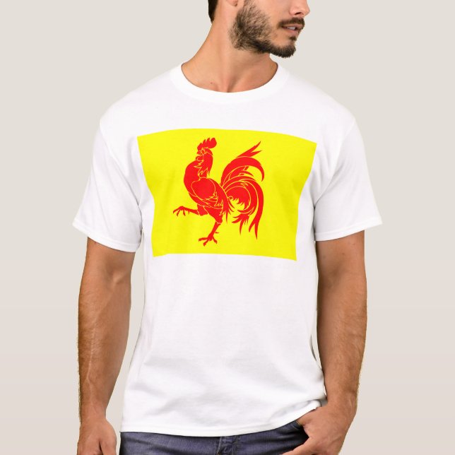 T-shirt Drapeau wallon (de la Belgique) - Drapea Walon (Devant)