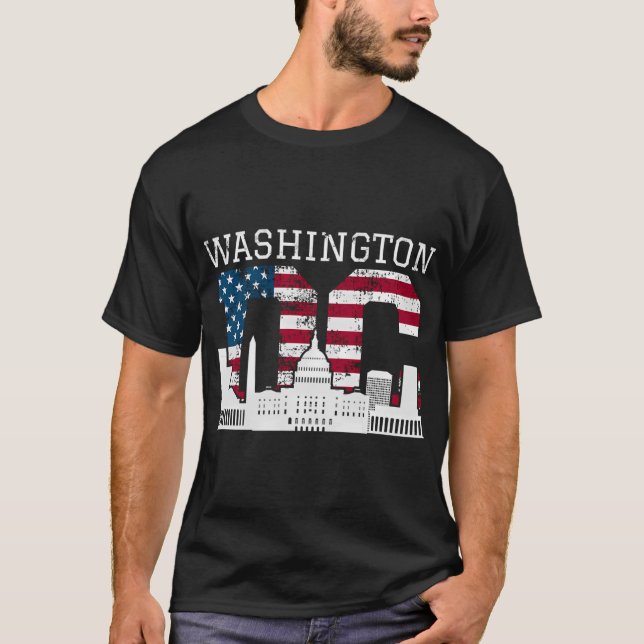 T-shirt Drapeau Washington Dc Capitol Hill Usa (Devant)