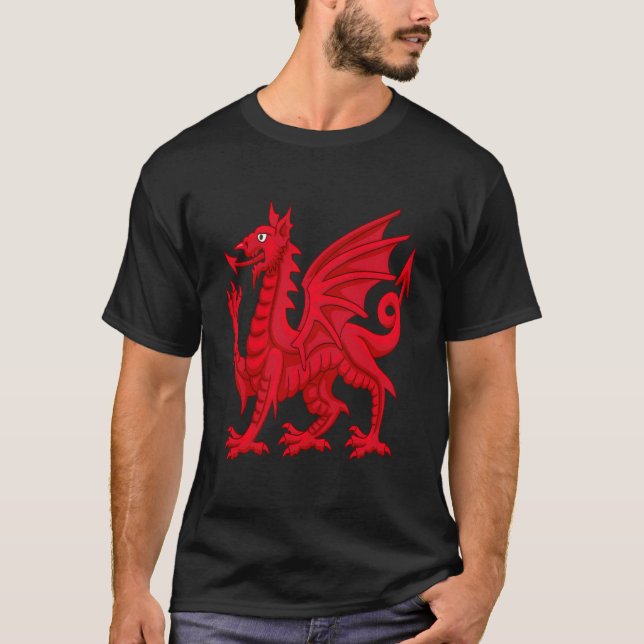 T-shirt Drapeau Welsh Dragon Cymru Cardiff Welsh (Devant)