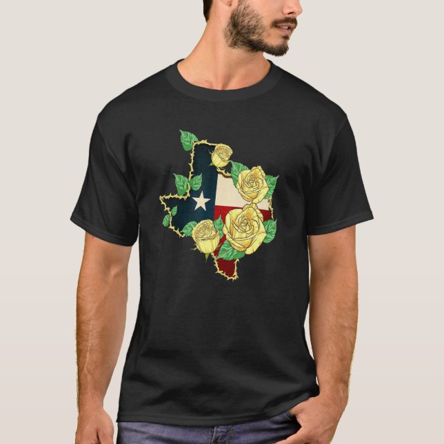 T-shirt Drapeau Western Yellow Rose Du Texas (Devant)