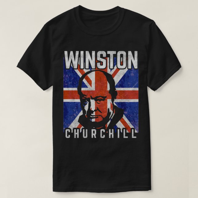 T-shirt Drapeau Winston Churchill Retro (Design devant)