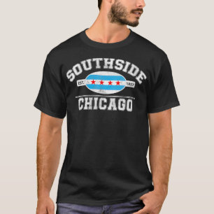 T-shirt Drapeau Womens Chicago Sud Chicago Ville chic