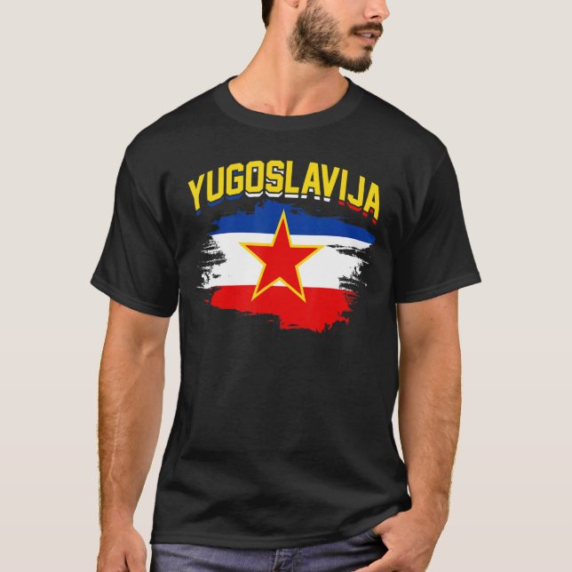 T-shirt Drapeau Yougoslavie SFRJ Tito Jugo Serbie Croatie (Devant)