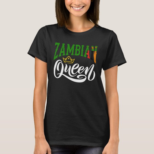 T-shirt Drapeau zambien de la reine zambienne Zambie (Devant)