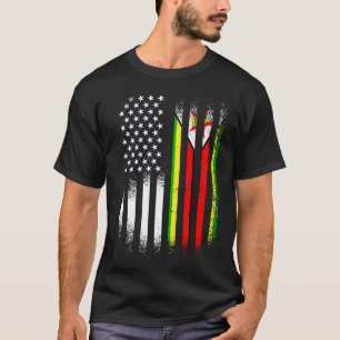 T-shirt Drapeau Zimbabwe-Amérique Patriot Grown Pays USA