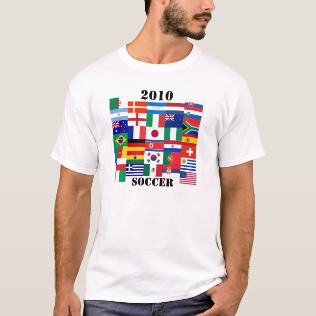 T-shirt Drapeaux 2010 d'équipes de football (Devant)