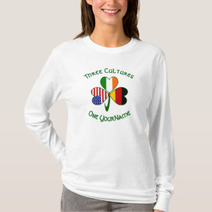 T-shirt Drapeaux américain irlandais allemand Trèfle Perso