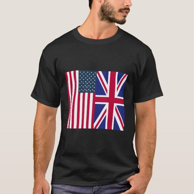 T-shirt Drapeaux américains britanniques Union Jack Uk Usa (Devant)