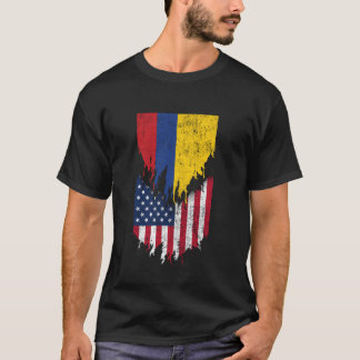 T-shirt Drapeaux américains colombiens arrachés Colombie