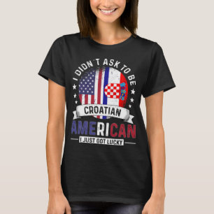 T-shirt Drapeaux américains croates Fierté Croatie Drapeau