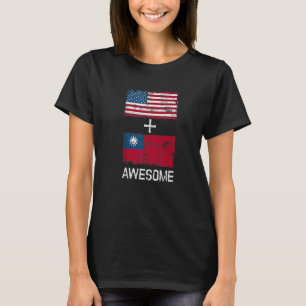 T-shirt Drapeaux américains et taïwanais géniaux États-Uni