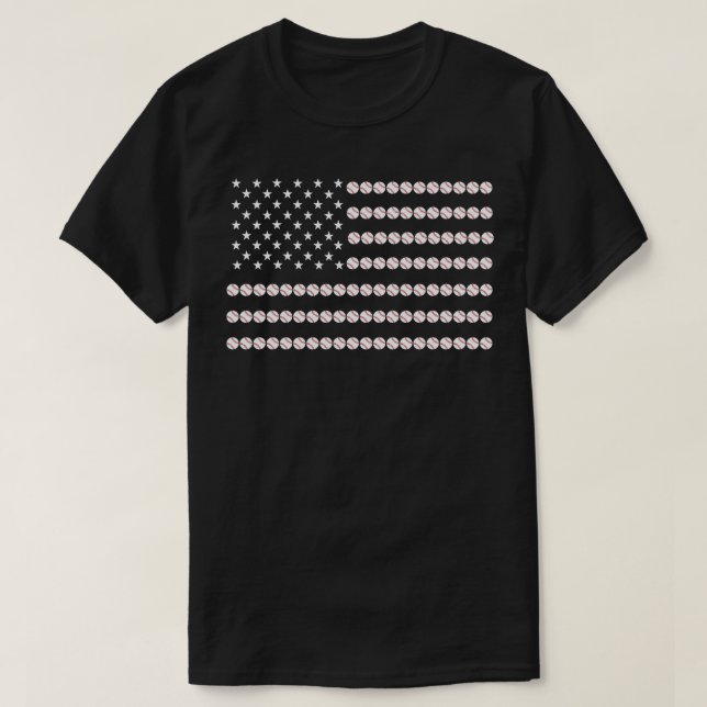 T-shirt Drapeaux américains | Fan de baseball (Design devant)