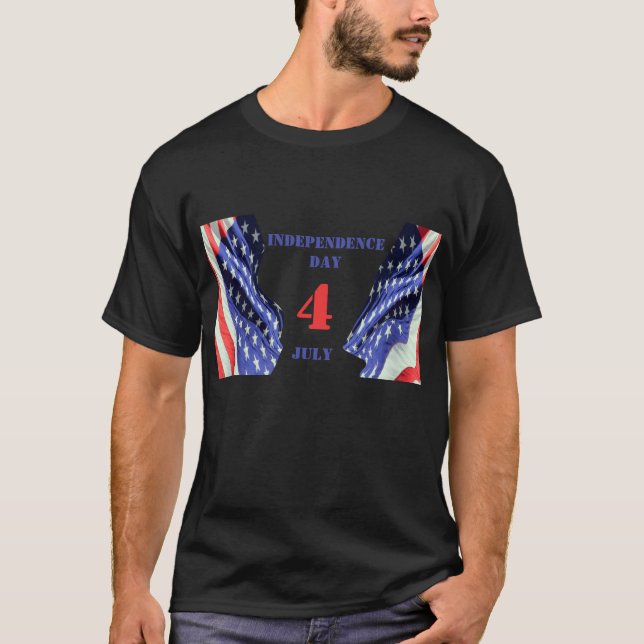 T-shirt Drapeaux américains pour le Jour de l'Indépendance (Devant)