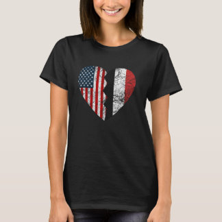 T-shirt Drapeaux américains yéménites Coeur États-Unis Yém
