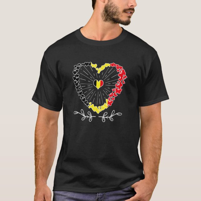 T-shirt Drapeaux belges maison Belgique (Devant)