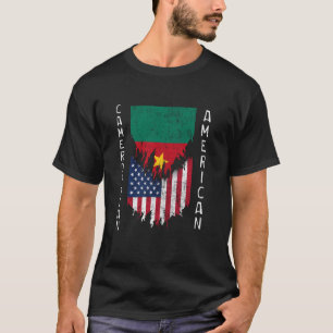 T-shirt Drapeaux camerounais américains arrachés Cameroun