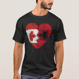 T-shirt Drapeaux canadiens albanais Coeur Canada Albanie A