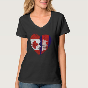 T-shirt Drapeaux canadiens cambodgiens Heart Canada Cambod