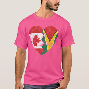 T-shirt Drapeaux canadiens guyanais Coeur Canada racines g