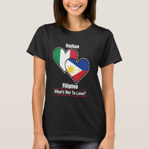 T-shirt Drapeaux cardiaques italiens philippins Qu'est-ce