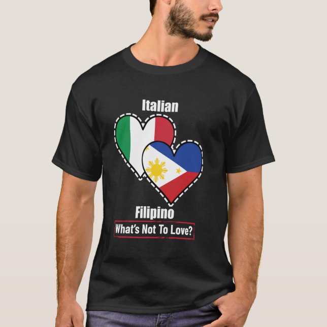 T-shirt Drapeaux cardiaques italiens philippins Qu'est-ce  (Devant)