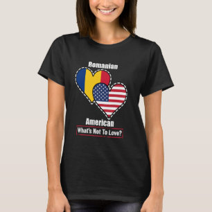 T-shirt Drapeaux cardiaques roumains américains Qu'est-ce 