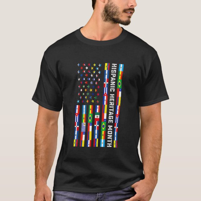 T-shirt Drapeaux Célébration du Mois du patrimoine hispani (Devant)