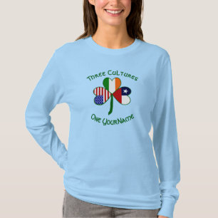 T-shirt Drapeaux Chili Irlandais États-Unis Trèfle Personn