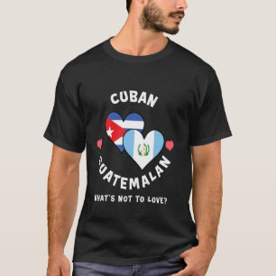T-shirt Drapeaux Cœur Cubain Guatémaltèque Qu'est-ce Qu'on