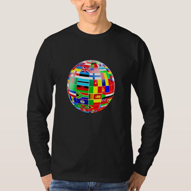 T-shirt Drapeaux cool du monde Illustration Graphic Desi (Devant)