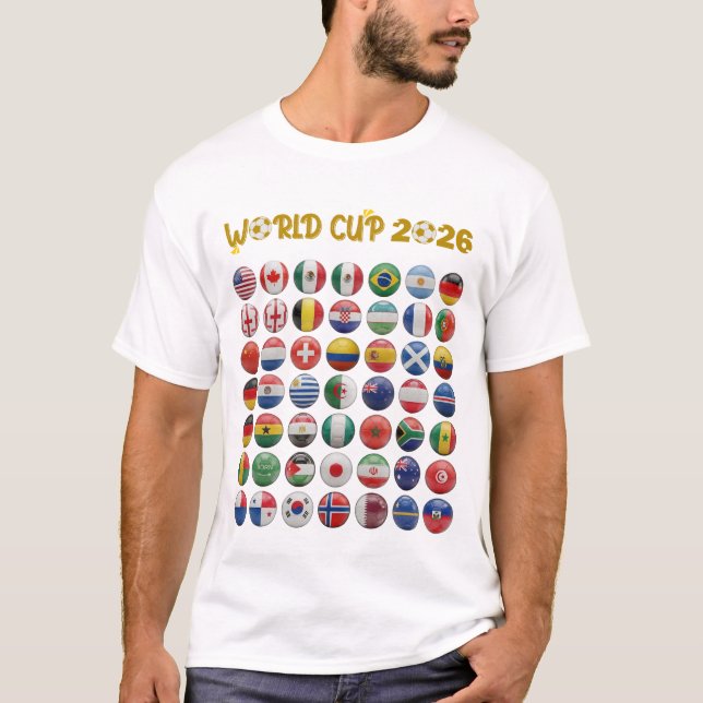 T-shirt Drapeaux Coupe du Monde 2026 (Devant)