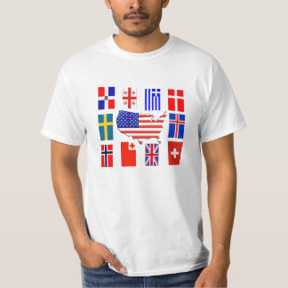 T-SHIRT DRAPEAUX CROISÉS AUTOUR DU MONDE