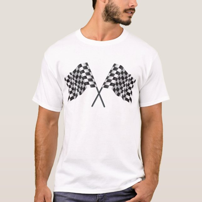 T-shirt drapeaux croisés checkered (Devant)