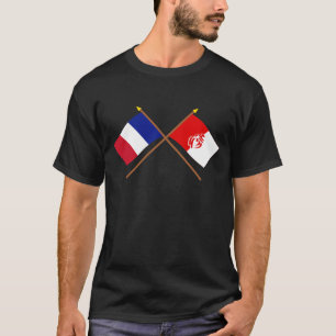 T-shirt Drapeaux croisés de la France et de Vendée