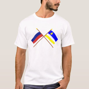 T-shirt Drapeaux croisés de la Russie et de la République