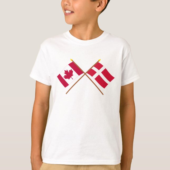 T-shirt Drapeaux croisés du Canada et du Danemark (Devant)