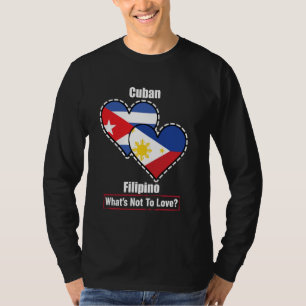 T-shirt Drapeaux Cubains Philippins Du Cœur Qu'est-ce Qu'o