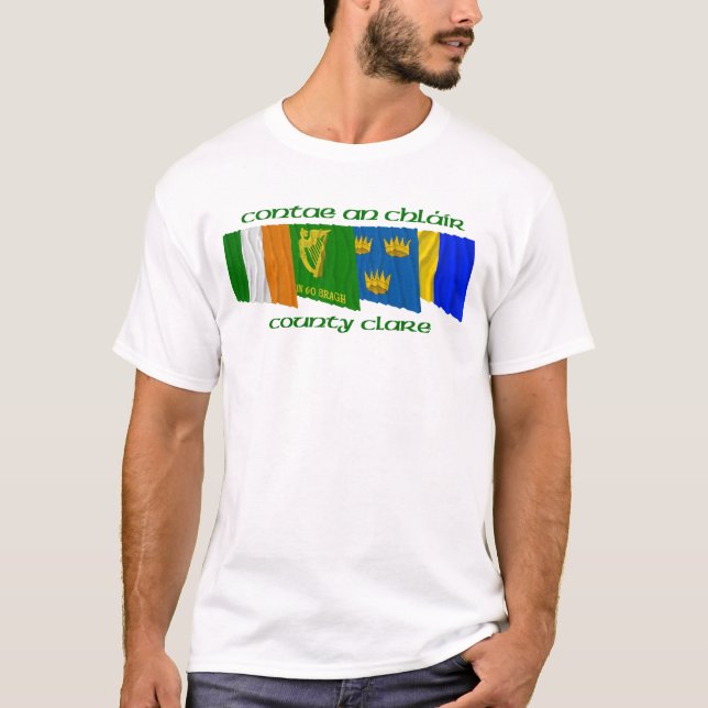 T-shirt Drapeaux de Clare du comté (Devant)